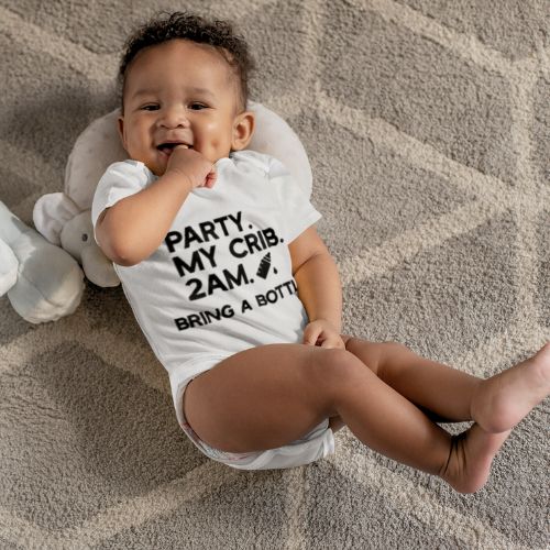 Trendy Infant Bodysuit - Party My Crib 2AM Print