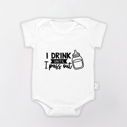 Charming Cotton Unisex Bodysuit for Newborn - Drink Until Pass Out