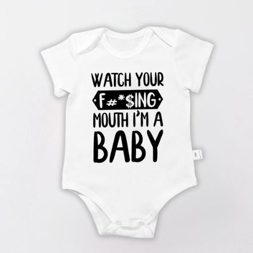 Adorable Cotton Bodysuit For Newborn - Watch Your Mouth