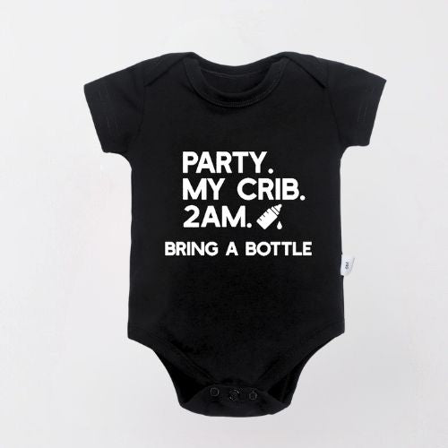 Trendy Infant Bodysuit - Party My Crib 2AM Print