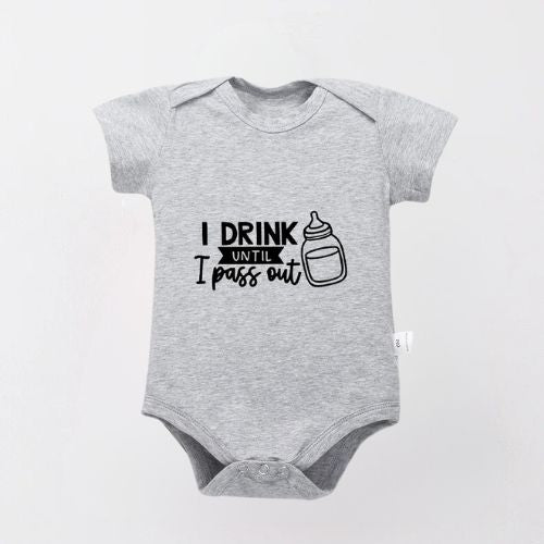 Charming Cotton Unisex Bodysuit for Newborn - Drink Until Pass Out