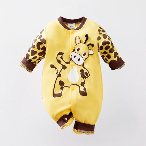 Adorable Cotton Giraffe Baby Romper