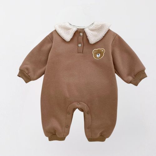 Snuggly Bear Baby Romper - Unisex Cotton Delight