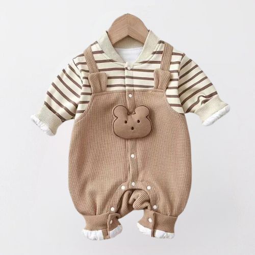 Cozy & Chic Striped Baby Romper