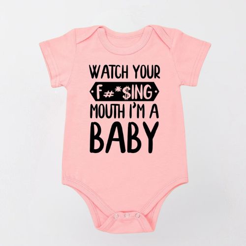 Adorable Cotton Bodysuit For Newborn - Watch Your Mouth