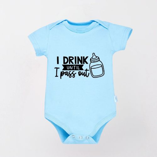 Charming Cotton Unisex Bodysuit for Newborn - Drink Until Pass Out