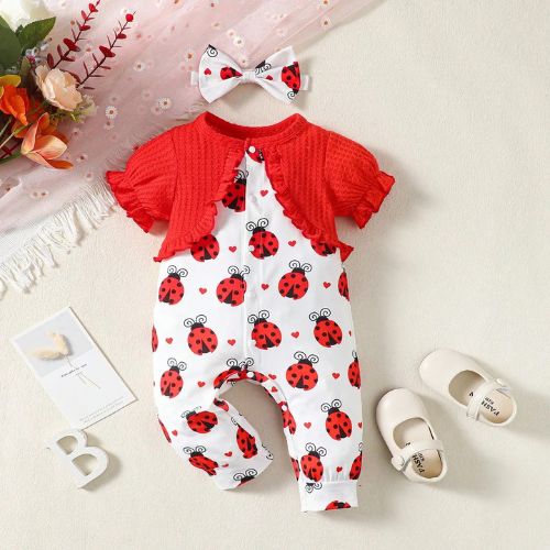 Adorable Summer Beetle Romper for Baby Girls