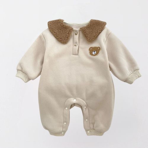 Snuggly Bear Baby Romper - Unisex Cotton Delight