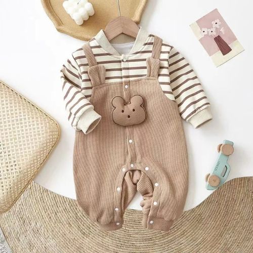 Cozy & Chic Striped Baby Romper