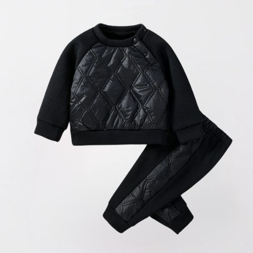 Stylish Baby Boys Black Winter Sweatshirt & Trousers Set