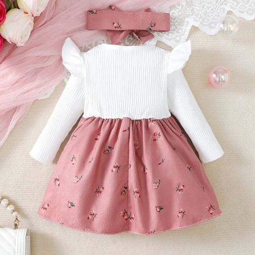 Charming Baby Girl Dress Set with Bow & Headband