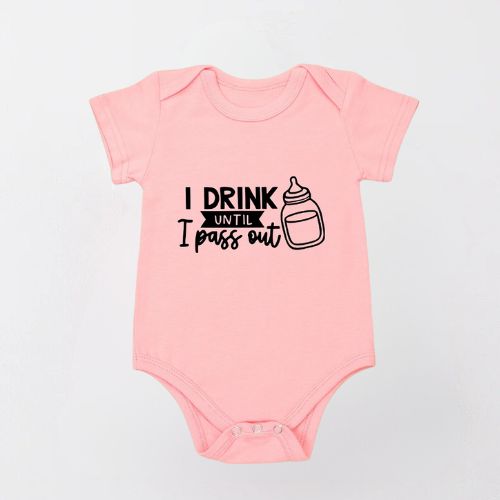 Charming Cotton Unisex Bodysuit for Newborn - Drink Until Pass Out