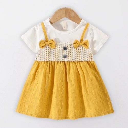 Charming Summer Baby Dress with Bow Straps