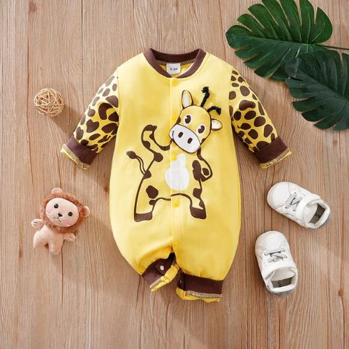 Adorable Cotton Giraffe Baby Romper