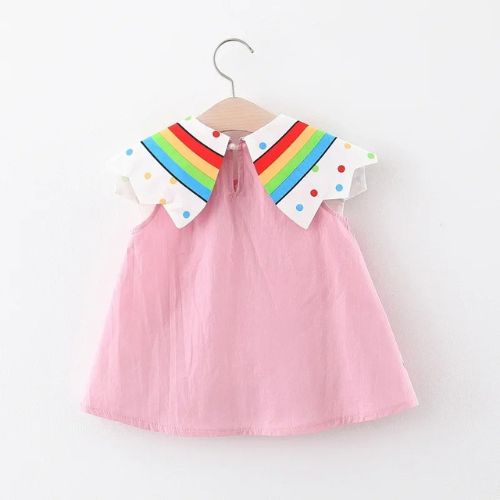 Charming Rainbow Cloud Sleeveless Dress for Girls