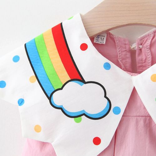 Charming Rainbow Cloud Sleeveless Dress for Girls