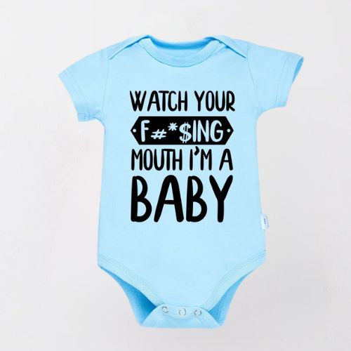 Adorable Cotton Bodysuit For Newborn - Watch Your Mouth