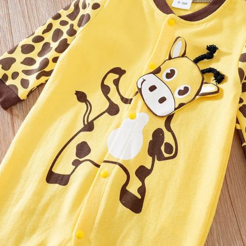 Adorable Cotton Giraffe Baby Romper