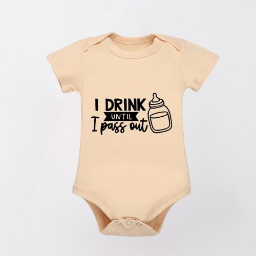 Charming Cotton Unisex Bodysuit for Newborn - Drink Until Pass Out