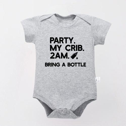 Trendy Infant Bodysuit - Party My Crib 2AM Print