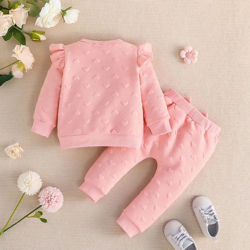 Adorable Heart-Patterned Baby Outfit Set