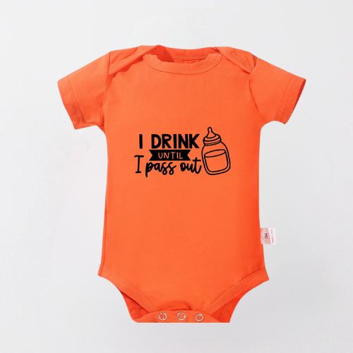 Charming Cotton Unisex Bodysuit for Newborn - Drink Until Pass Out