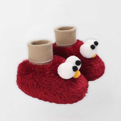 Cozy Cartoon Baby Booties - Soft, Warm, Anti-Slip Shoes - Red