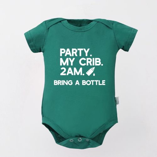 Trendy Infant Bodysuit - Party My Crib 2AM Print