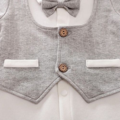 Charming Long Sleeve Baby Gentleman Suit Romper