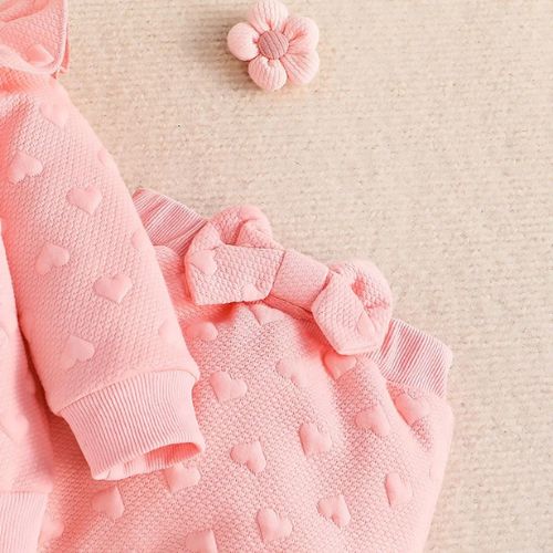 Adorable Heart-Patterned Baby Outfit Set