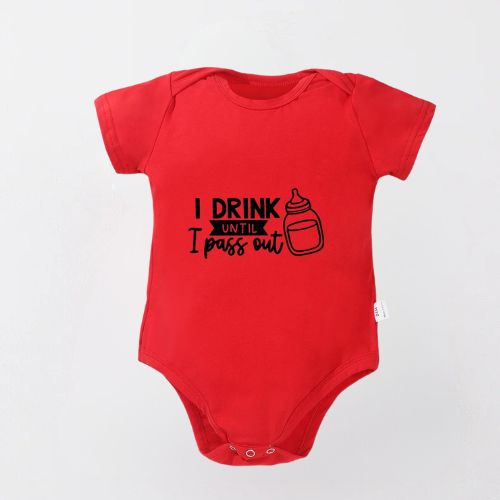 Charming Cotton Unisex Bodysuit for Newborn - Drink Until Pass Out