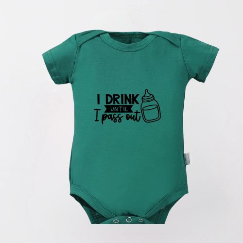 Charming Cotton Unisex Bodysuit for Newborn - Drink Until Pass Out