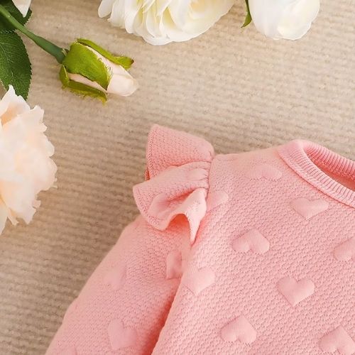 Adorable Heart-Patterned Baby Outfit Set