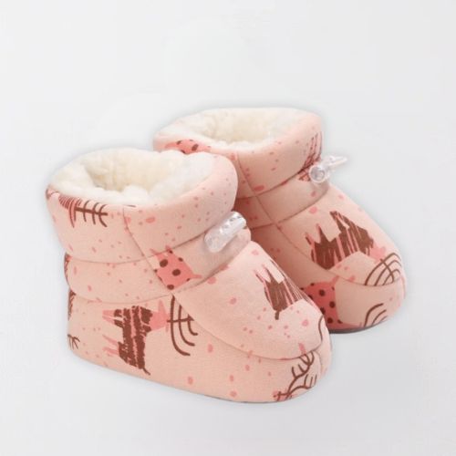 Adorable Winter Cartoon Baby Boots - Soft, Warm, Anti-Slip - Pink Deer