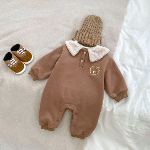 Snuggly Bear Baby Romper - Unisex Cotton Delight