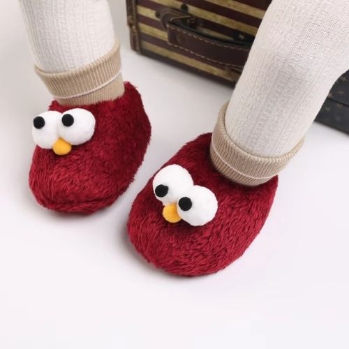 Cozy Cartoon Baby Booties - Soft, Warm, Anti-Slip Shoes - Red