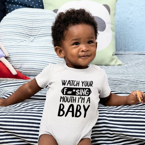 Adorable Cotton Bodysuit For Newborn - Watch Your Mouth