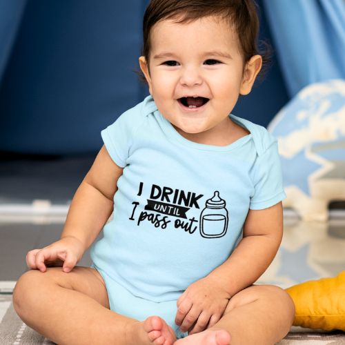 Charming Cotton Unisex Bodysuit for Newborn - Drink Until Pass Out