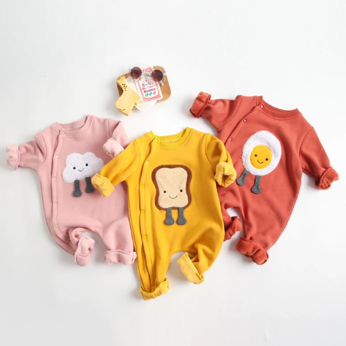 Premium Cozy Cotton Baby Romper with 3D Cartoon Embroidery