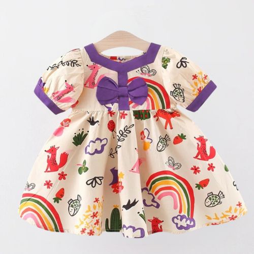 Adorable Summer Baby Dress with Rainbow Print